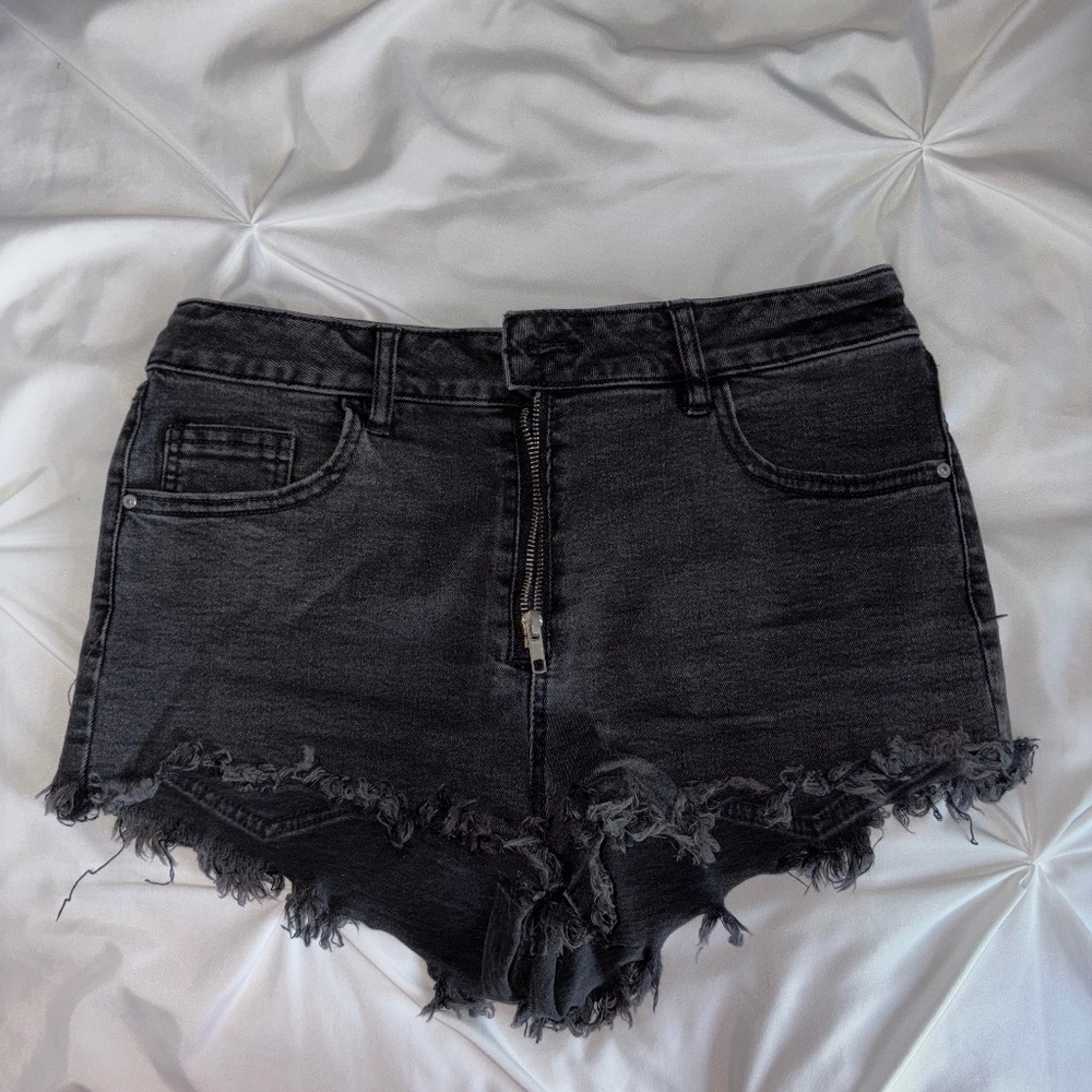 Black Jean Shorts